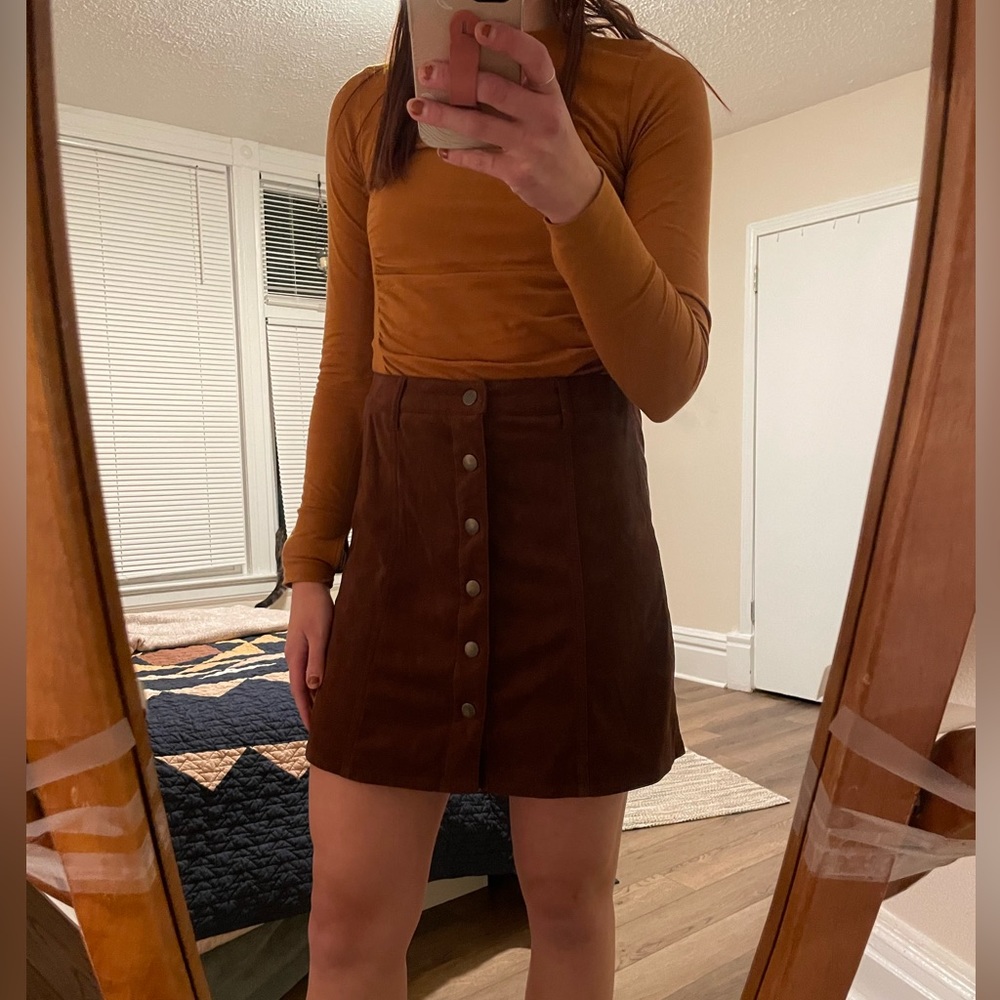 Faux Suede Skirt